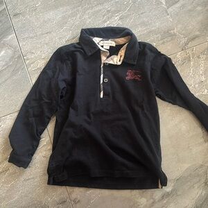 💯Authentic Burberry black boys long sleeve top, size 5y
